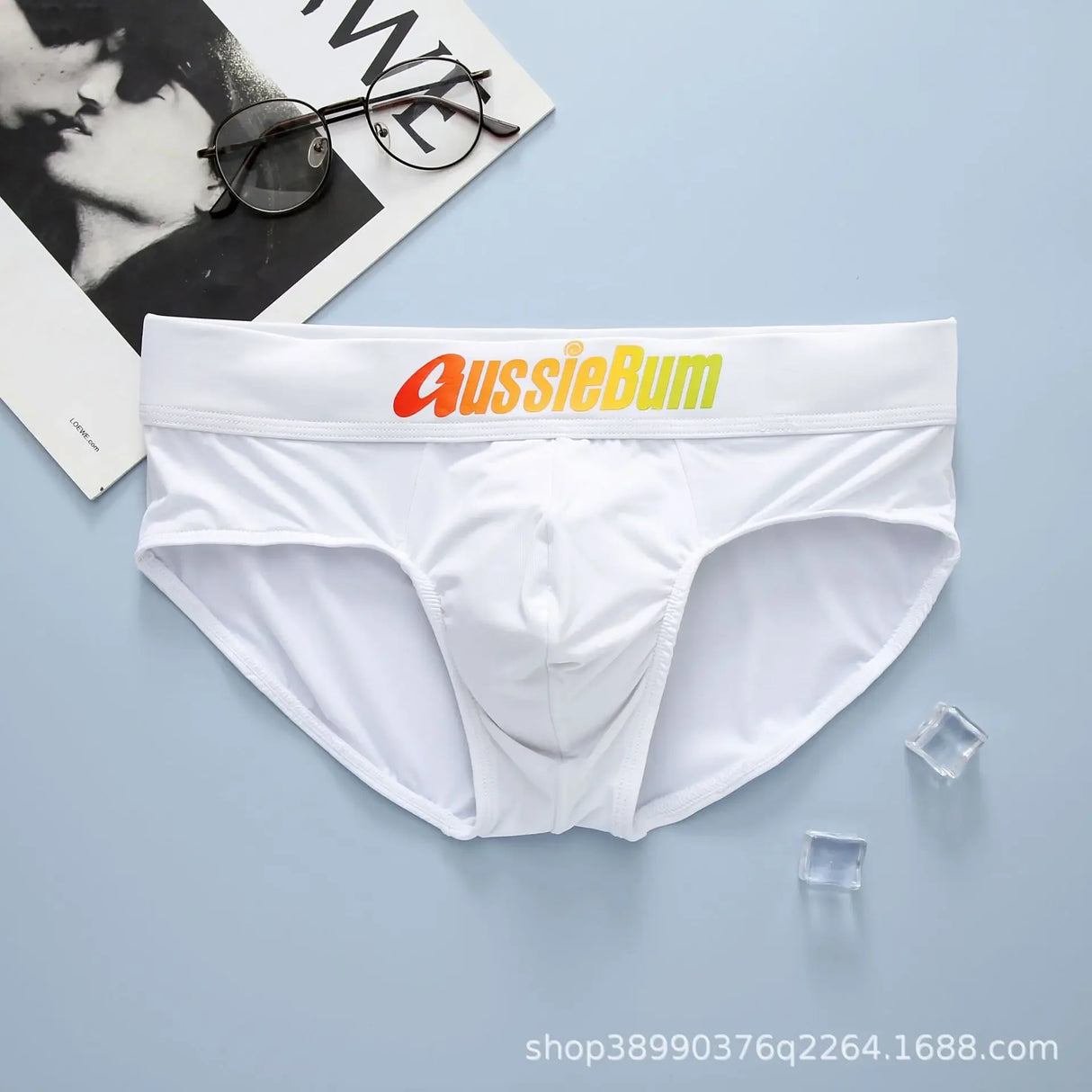 Men's Briefs, Milk Silk, Low Waist, Stretch and Comfortable, Convex Bag