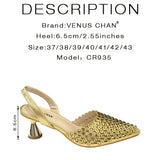 Popularity Pointed Toe Heels for Women 2024 Elegant Party Golden Color Full Diamond Pumps Italian Shoes and Bags Matching Set