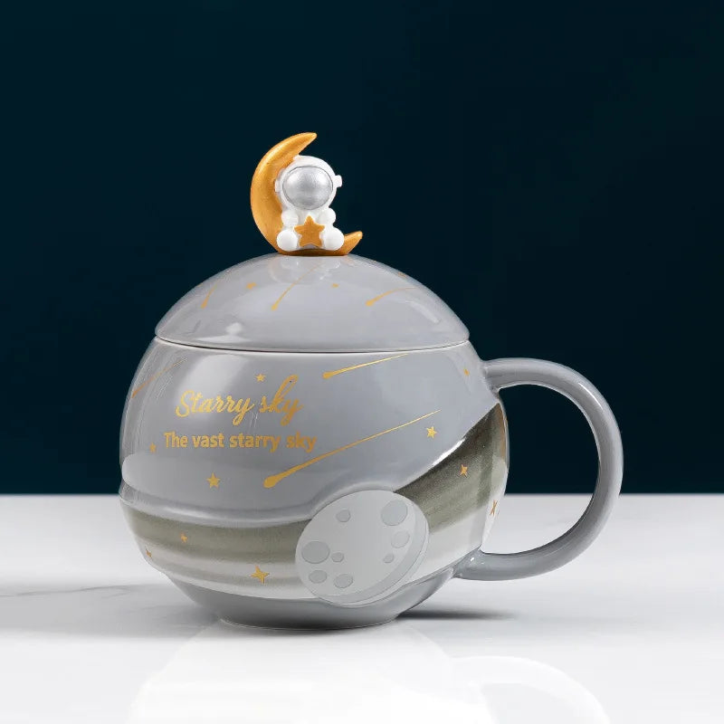 Creative Cartoon Planet Mug Cute Astronaut Ceramic Mug Gift Souvenir Mug