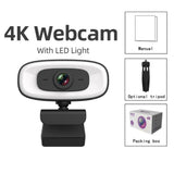 Full HD Webcam 4K 1080P Mini Camera 2K Webcam With Microphone 15-30fps USB Web Cam For Youtube PC Laptop Video Shooting Camera