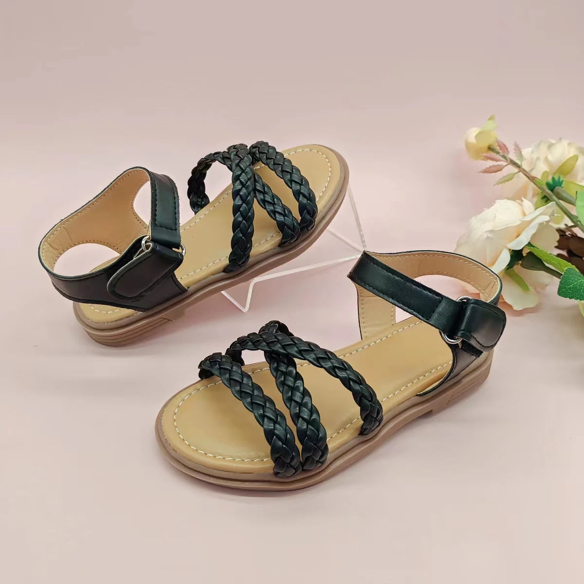 Girls sandals new summer medium and large children princess shoes soft sole shoes