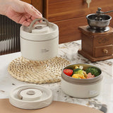 Insulated cooking pot, stackable stainless steel bento box, microwaveable stainless steel container, lunch box