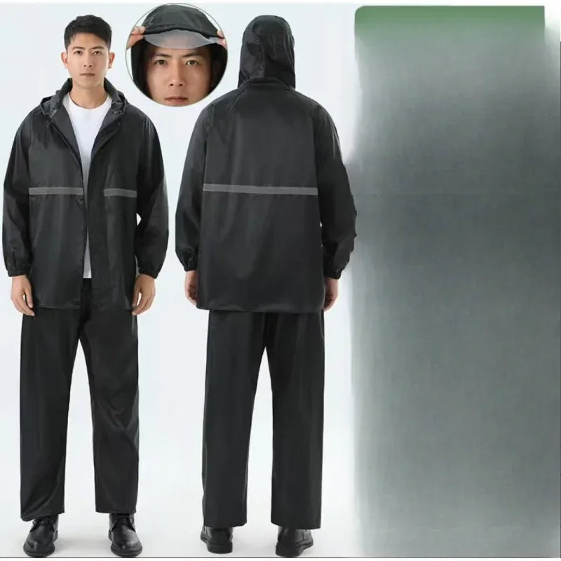 Heavy - duty Motorcycle Rain Gear Set - Windproof, Waterproof and Reflective, a Must - have for Riding