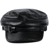 REAL COWHIDE Genuine Leather Greek Fisherman Sailor Fiddler Driver Hat Flat Cap for Men Women