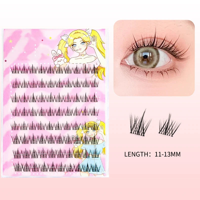 Self-Adhesive Lash Clusters Kit No Glue Individual Lashes Soft Idol False Eyelashes for Natural Volume Reusable Makeup Essential