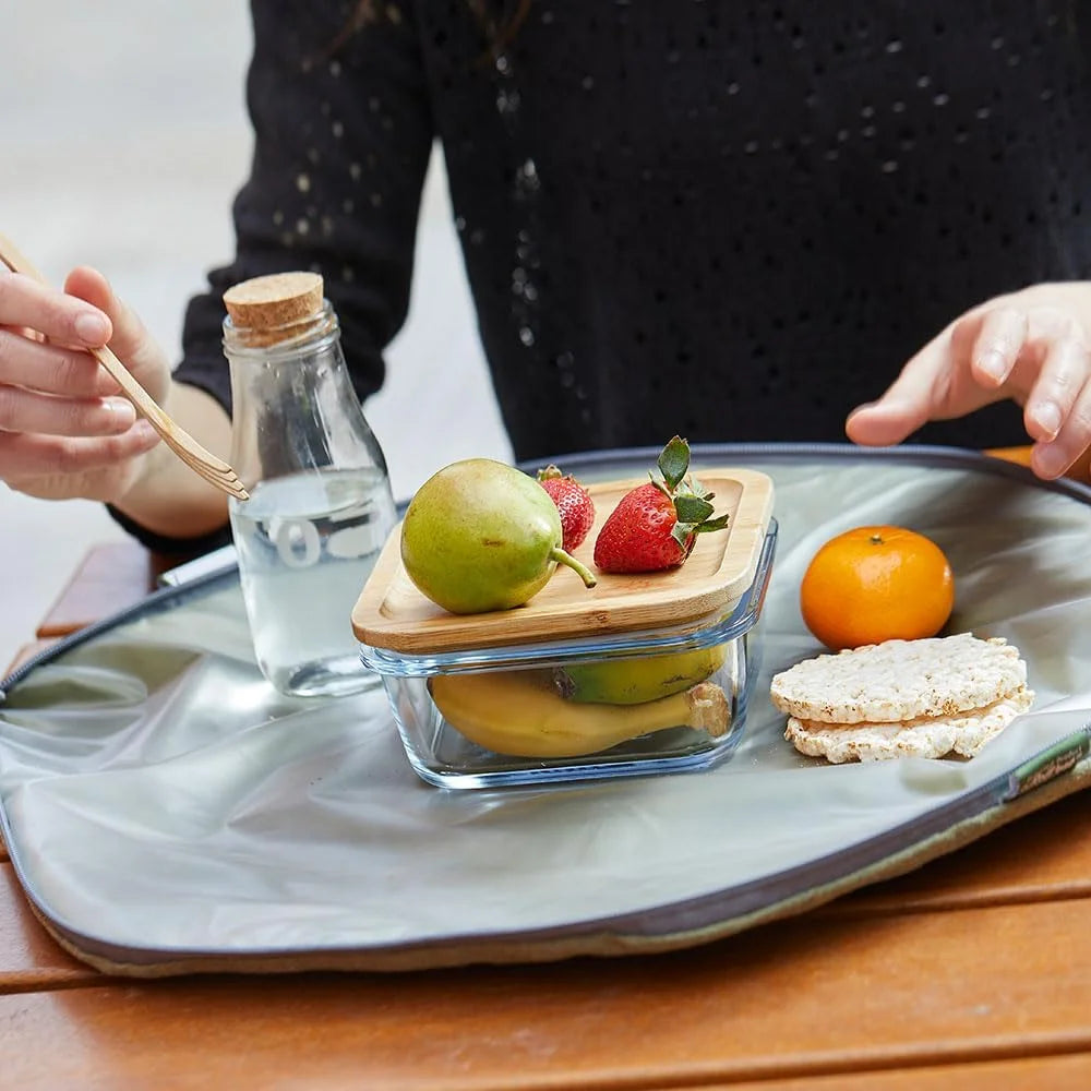 Lunch Bag - When Completely Unzipped it Becomes a Placemat, Food Bag for Men & Women, Flexible, Foldable, Lightweight