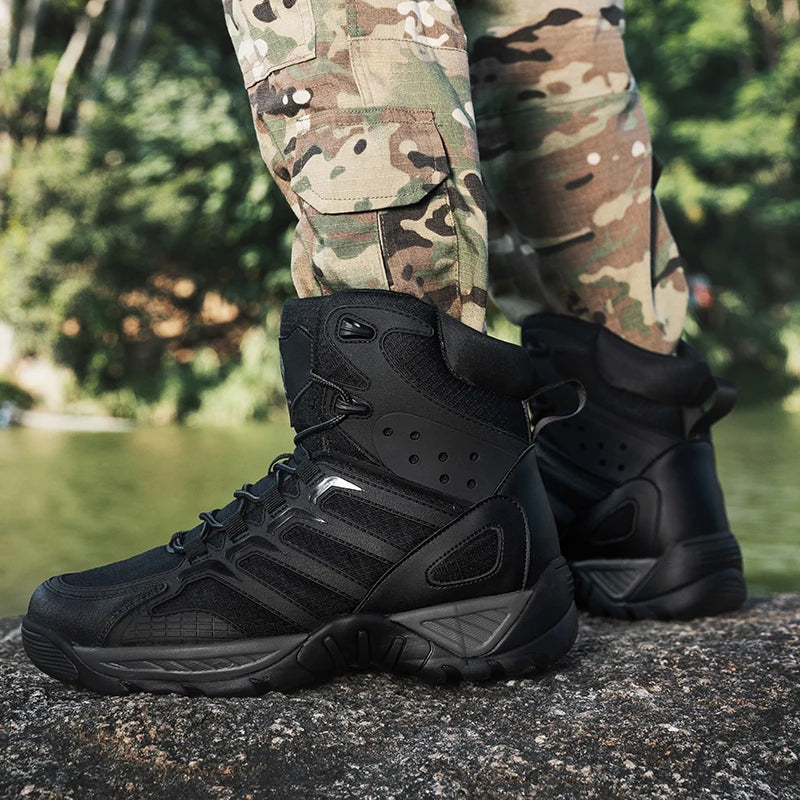 Fashion Men's Boots Comfortable High-top Boots Outdoor Non-slip Hiking Boots Lightweight Men Desert Boots Motorcycle Boots