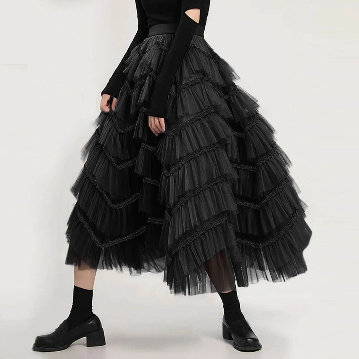 Skirts For Women Mid Length Skirt Dance Party A Line Skirts For Women Summer Plus Size High Waisted Lace Tulle Tiered Skirt