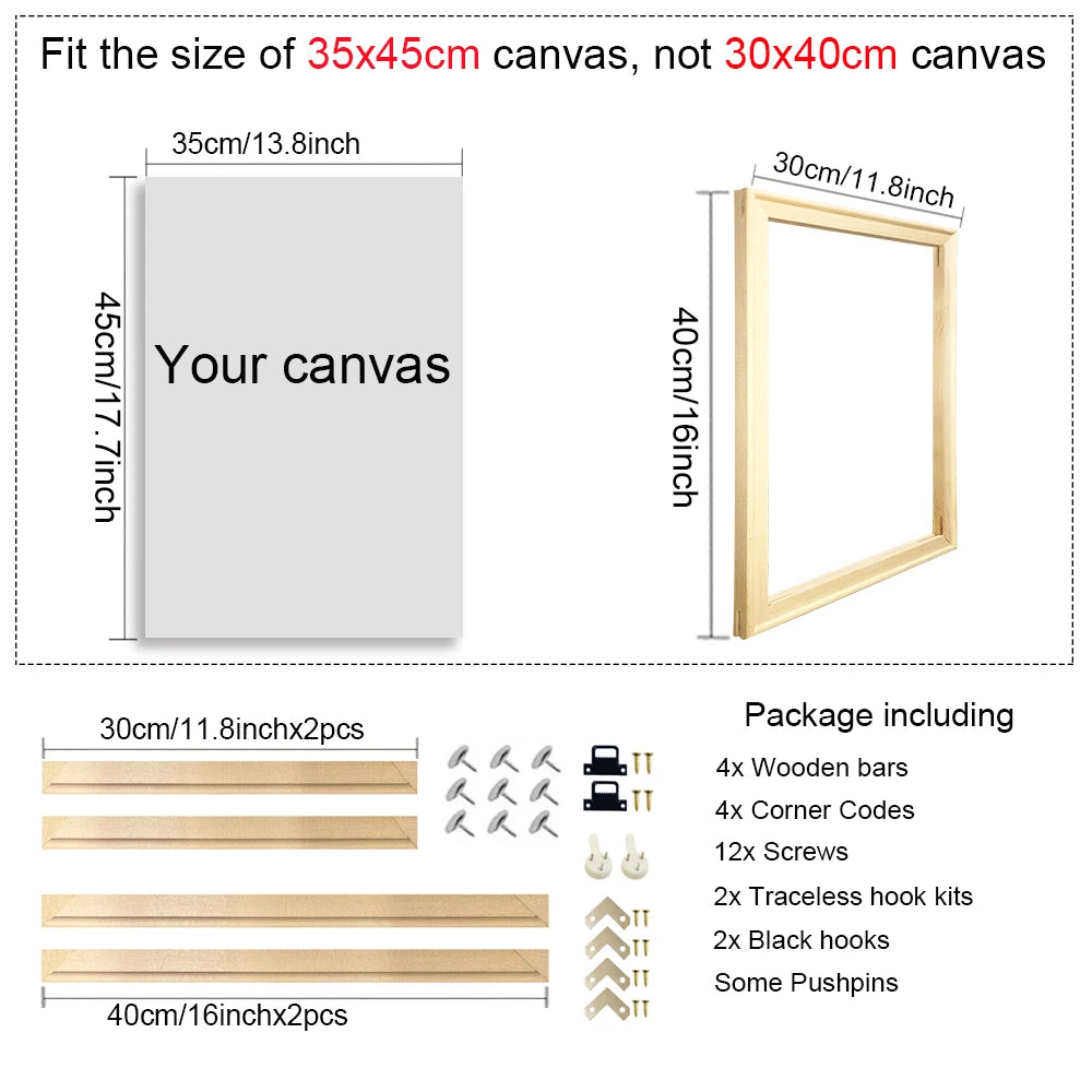 25x35 30x40cm Natural Wooden Picture Frame For Wall Canvas Frame Diamond Painting Frame Picture Poster Wall Frame Home Decor