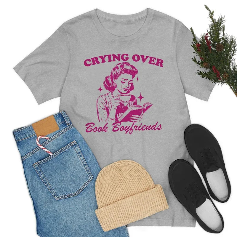 Women Retro Funny Fantasy Romance Reader T-Shirts Cute Novel Bookish T Shirt Vintage Book Lover Graphic Tees Literature Top Gift