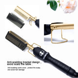 Hair Straightener Brush Smoothing Iron Hot Comb Straightener for Wigs Professional Hair Straightening Brush Ceramic Hair Curler