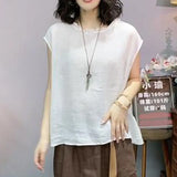 Sleeveless Blouse for Women New Summer Style Round Neck Design Fashionable Loose Thin Top