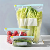 Zipper seal bag; Reusable fridge bag with zipper lock; Food storage bag for preservation and sealing; Kitchen storage bag