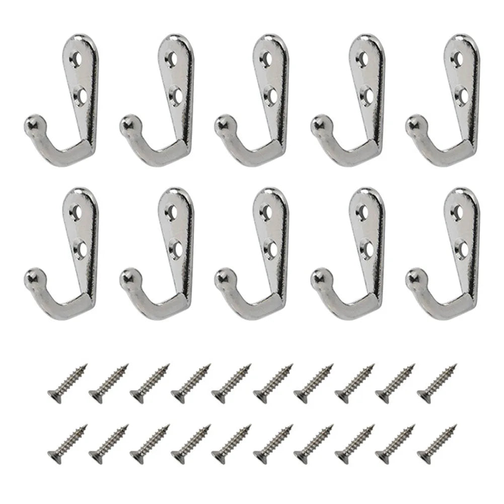 10PCS Retro Wall Hooks Hangers Door Wall Mounted Coat Hooks With Screws Suction Heavy Load Rack For Kitchen Bathroom Accessories