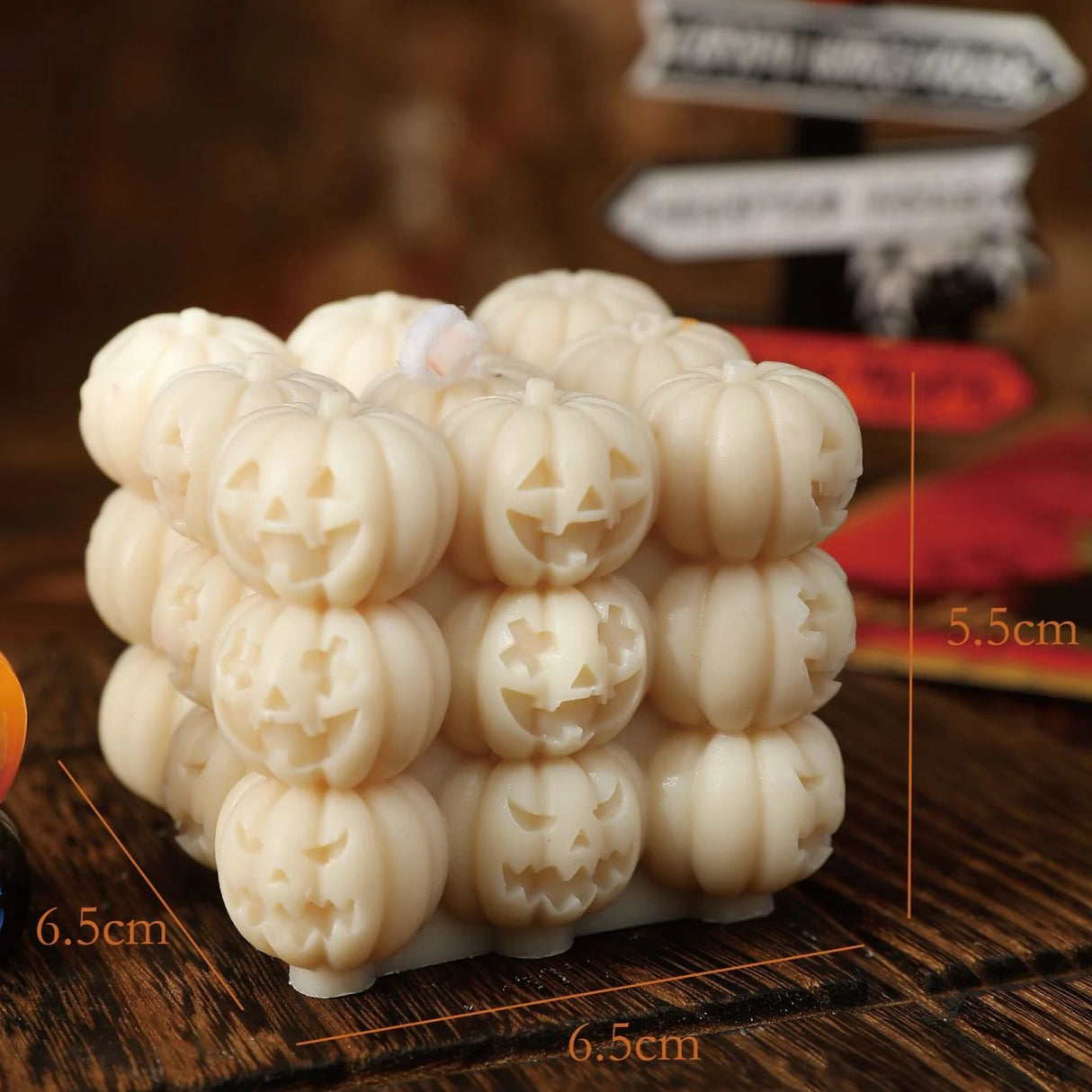 Creative Halloween Orange Beige Pumpkin Aromatherapy Candles Pumpkin Handmade Shaped Candles Halloween Home Decoration Gift