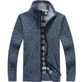 New Autumn and Winter Cardigan Sweater for Men, Warm Thick Loose Casual Stand Up Collar Knitted Zipper Cardigan