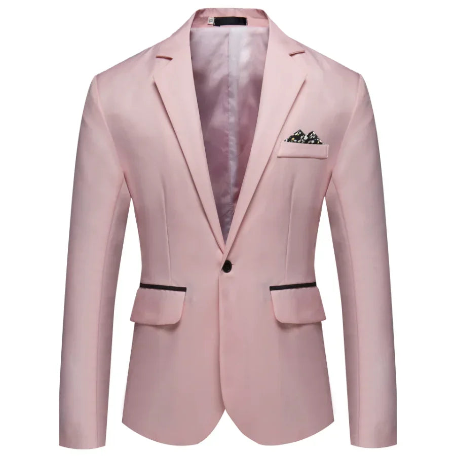 2025 Men's Formal Office Blazer Jacket Suits Solid Fashion Wedding Dress Suit Jacket Coat Male Oversized Casual Blazer Hombre