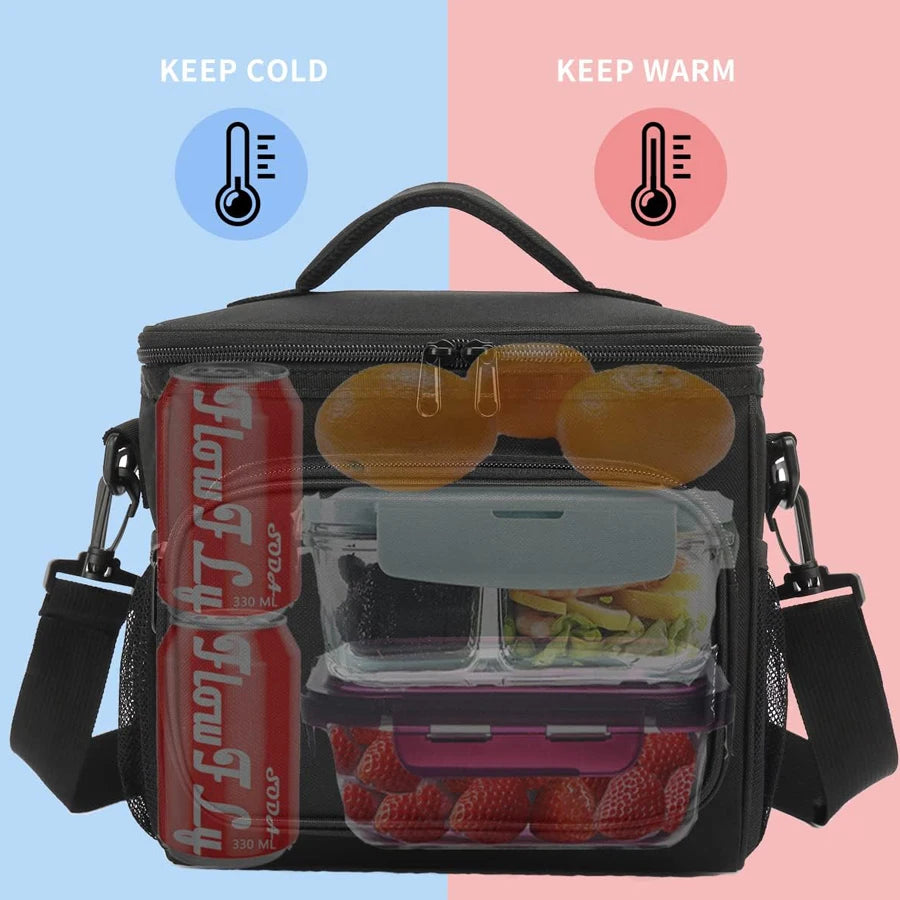 Lunch Bag Adjustable Shoulder Strap  Box Upgraded Leakproof Collapsible Large Work Capacity Thick Insulation Camping Outdoor