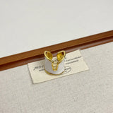 Retro Irregular Glossy Glazed Metal Open Ring for Women