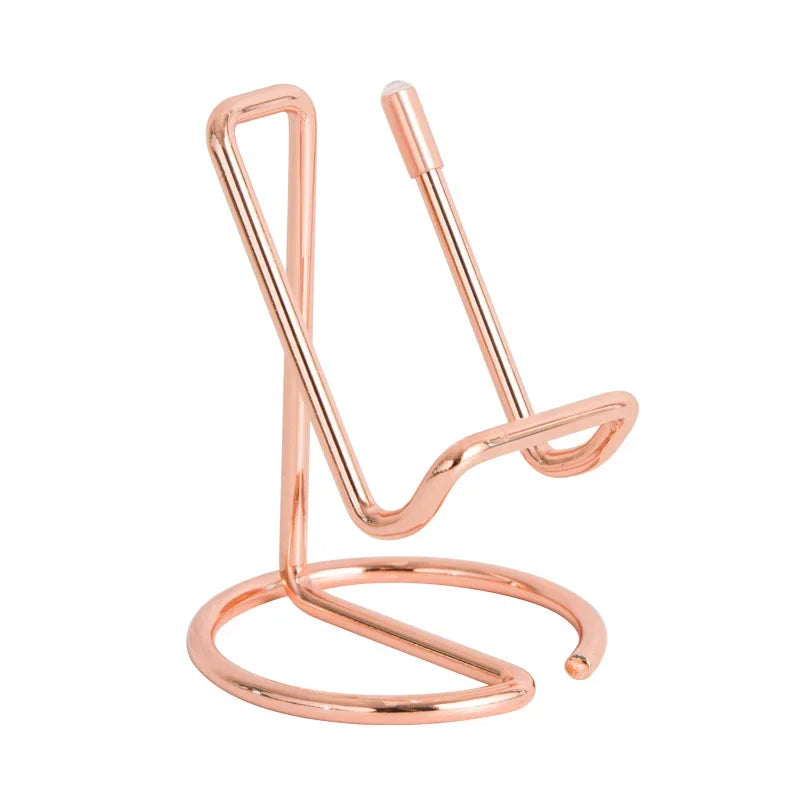 Cell Phone Stand for Desk, Business Card Holder,Cute Metal Cell Phone Stand, Metal Wire Cellphone Cradle Dock for Phone Tablet