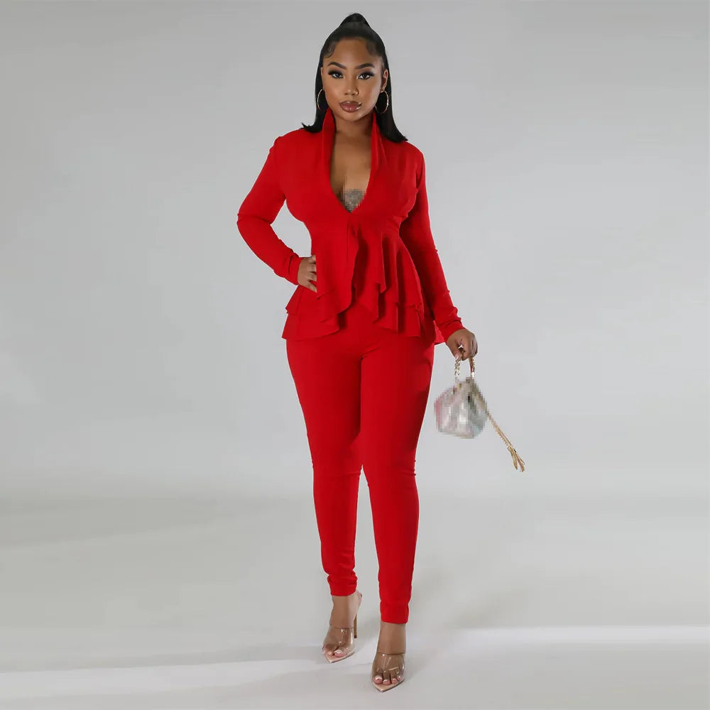 pants sets suits for women 2022 office outfits women suits lady set pants long sleeve  two piece outfit 2022 clothes for woman