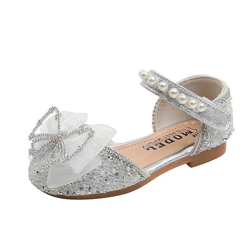 Summer Children's Sequins Sandals Sweet Girls Sandals Rhinestone Bow Sandals Fashion Kids Princess Shoes J318