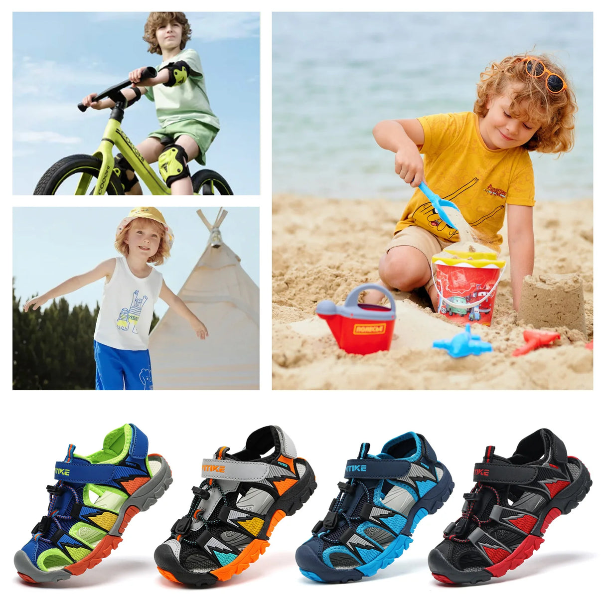 Boys Girls Sports Sandals Summer Kids Closed Toe Outdoor Sandals Athletic Water Shoes Sandals Child Pool Beach Sandals