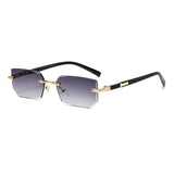 Trendy Rimless Sunglasses for Men Women Fashion Frameless Rectangle Sun Glasses Retro UV400 Shades Summer Traveling Eyewear