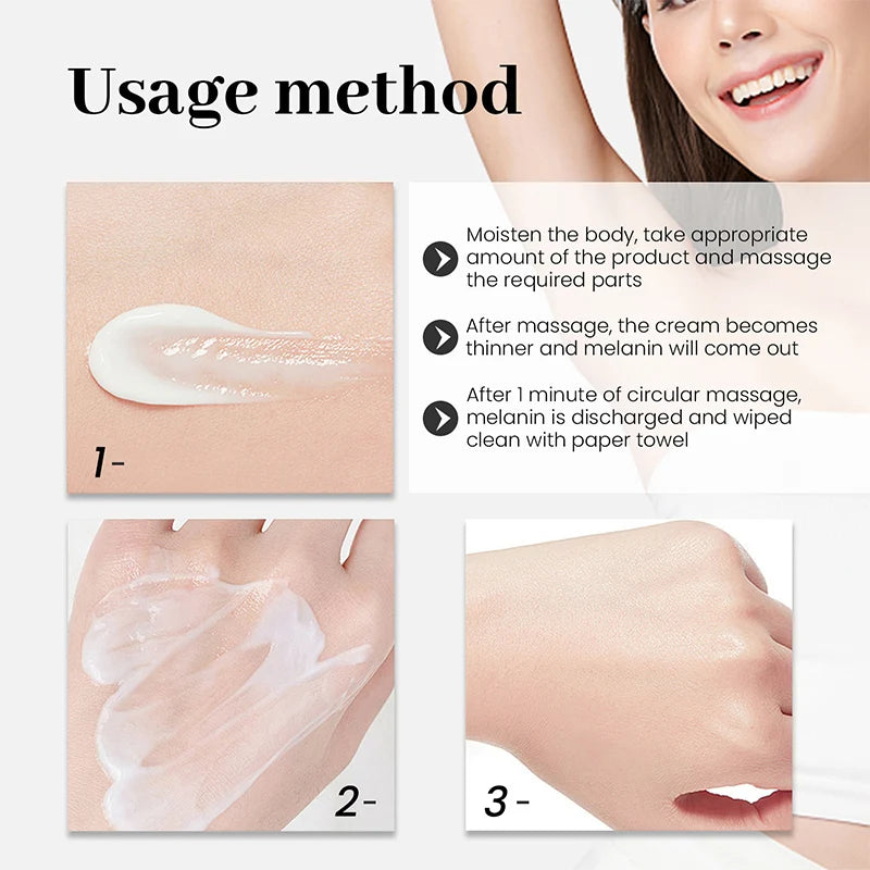 Private Parts Underarm Whitening Cream Bleaching Serum Whiten Butt Knee Brighten Inner Thigh Intimate Parts Dark Remove Melanin