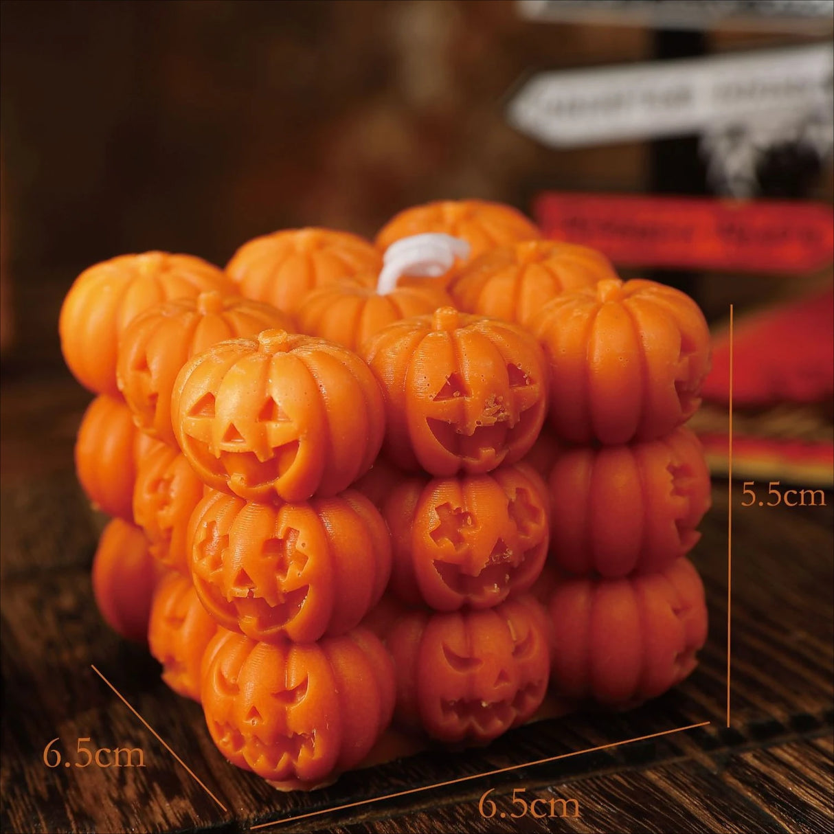 Creative Halloween Orange Beige Pumpkin Aromatherapy Candles Pumpkin Handmade Shaped Candles Halloween Home Decoration Gift