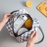 Thermal Lunch Dinner Bag Canvas Handbag Picnic Cooler Bag Travel Breakfast Box for Work Student Convenient Lunch Tote Food Bag