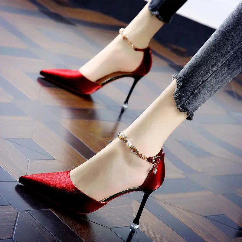 Stiletto Red Women's Heel Shoes 2023 Trend Sandals for Party and Weddings Pumps Chic and Elegant Sexy Heels for Women