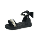 Girls' Beach Sandals: Adorable Princess Design, Black or White, Cool & Comfy