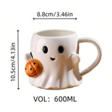 Cute Halloween Ghosts Ceramic Mugs Ceramic Drinking Glass with Handle Halloween Cup for Home Christmas Birthday Drinkware Gifts