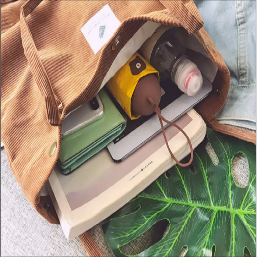 Bags for Women 2021 Corduroy Shoulder Bag Reusable Shopping Bags Casual Tote Female Handbag for A Certain Number of Dropshipping