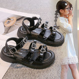 Girls' Sandals 2025 Summer New Children's Princess Shoes Middle and Large Children's Beach Leakage Finger Shoes Soft soled Shoes
