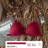 Women's underbra without underwire, thin and small bra for women, with a sexy front buckle and a beautiful back