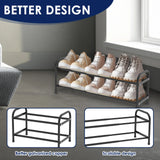 2/3 Tier Shoe Racks Stackable Expandable Shoe Rack Adjustable Metal Shoe Organizer  for Entryway Hallway Front Door Entrance