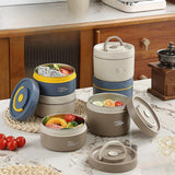 Insulated cooking pot, stackable stainless steel bento box, microwaveable stainless steel container, lunch box