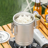 Camping Steel Cooking Pot Steam Pot Noodle Rice Cooker Combine Set