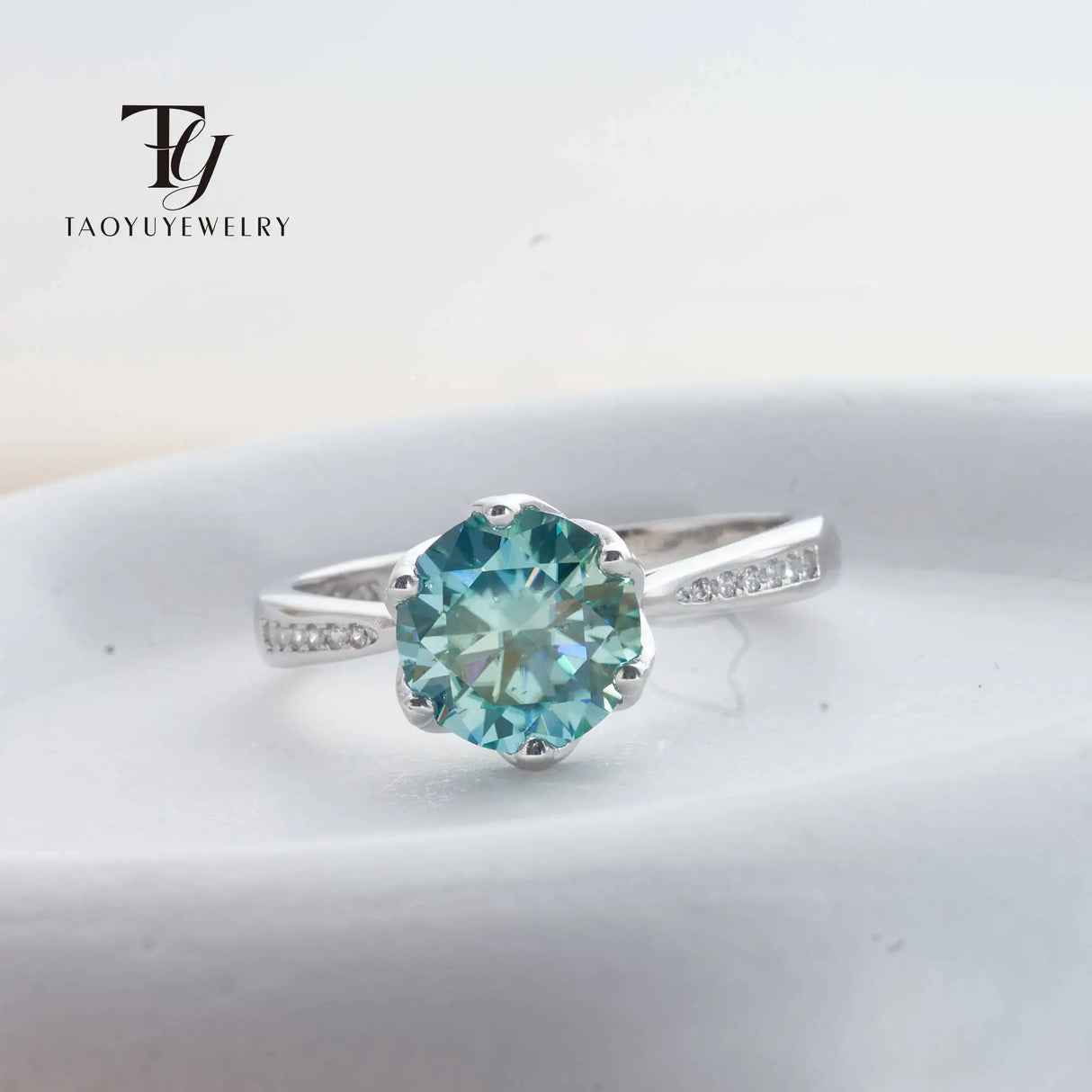 3 Carat Moissanite Ring For Women 925 Sterling Silver Round Engagement Ring Fine Jewelry Silver Color Ring For Women Dating Gift