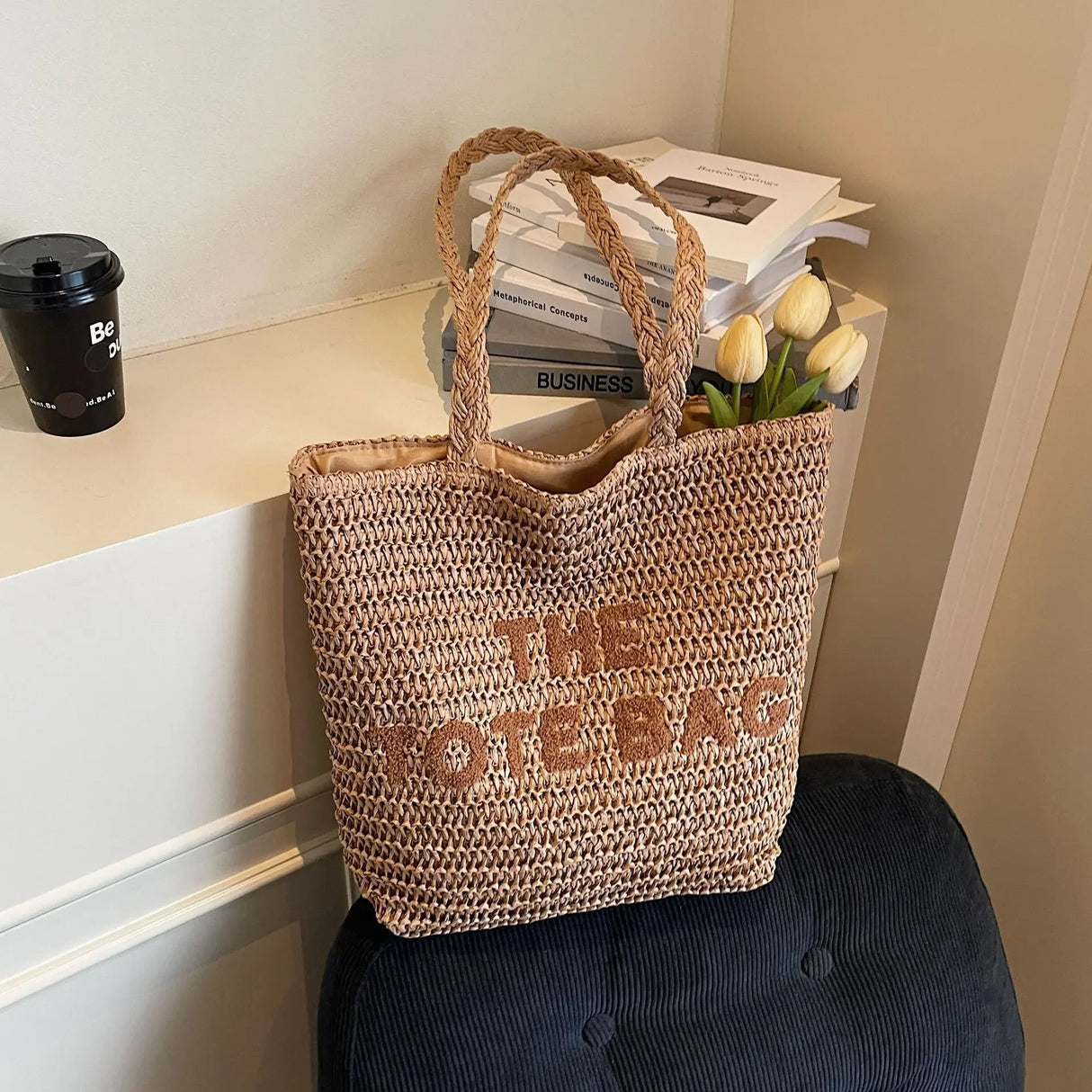 2025 Woven Large Tote Bag for Women, Fashion Shoulder Bag Casual Handbag, Stylish Beach Bag Spacious Designer Purse Trendy