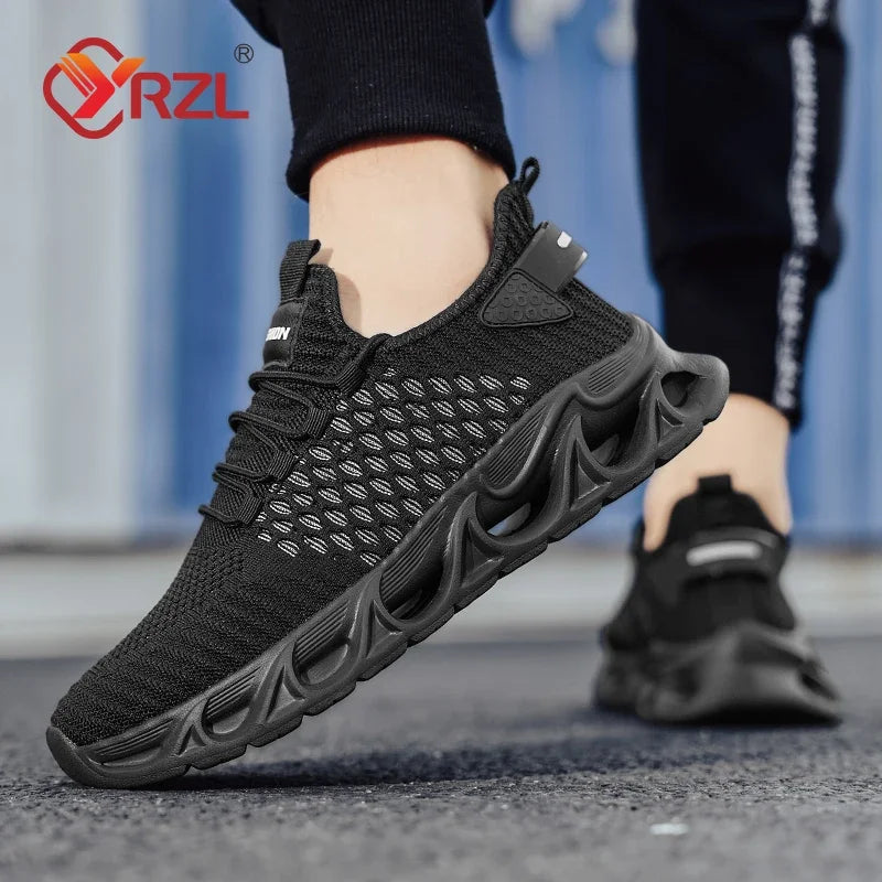 YRZL Men's Lightweight Mesh Running Shoes Casual Sneakers Summer Comfortable Athletic Jogging Running Shoes for Men