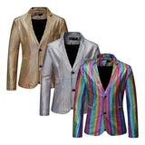 Sequins Blazers Shiny Sequins Suit Jacket Halloween Outfits Two Button Blazer Tuxedo Disco Glitter Party Blazer For Men Dinner