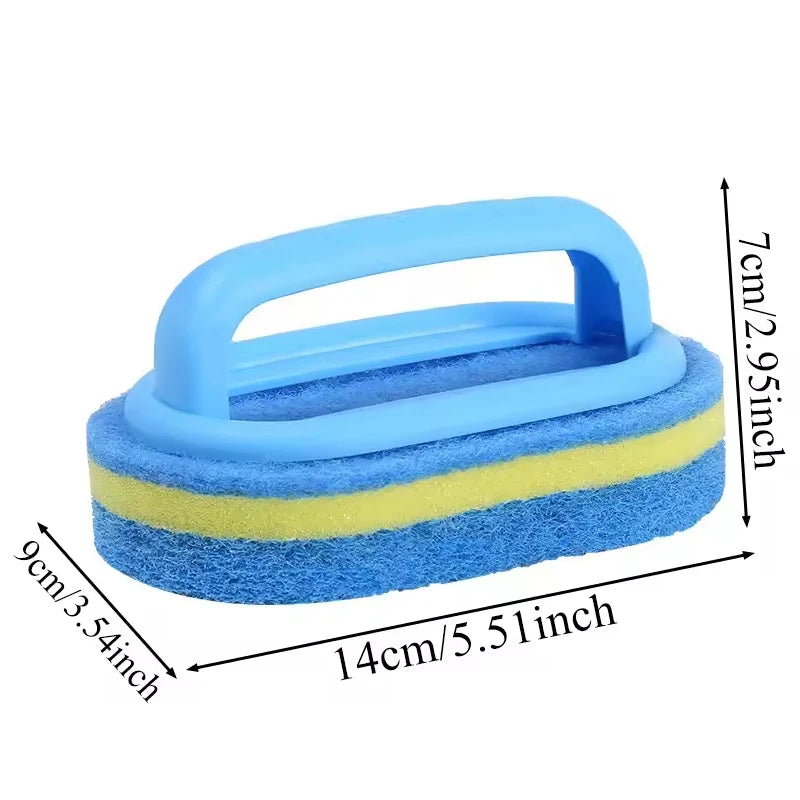 Cleaning Brush With Handle Sponge Wiping Kitchen Cleaning Pot Washing Dishwashing Sponge Cleaning And Brush Tool Toilet Ceramic
