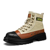 Men's boots four seasons high-top casual boots canvas boots soft-soled non-slip thick-soled outdoor boots fashion tooling boots