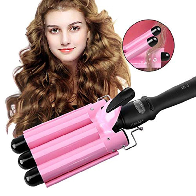 Professional Curling Ceramic Hair Curler Wave Waver Styling Tools Styler Wand Three Barrel Hair Curler Irons Automatic