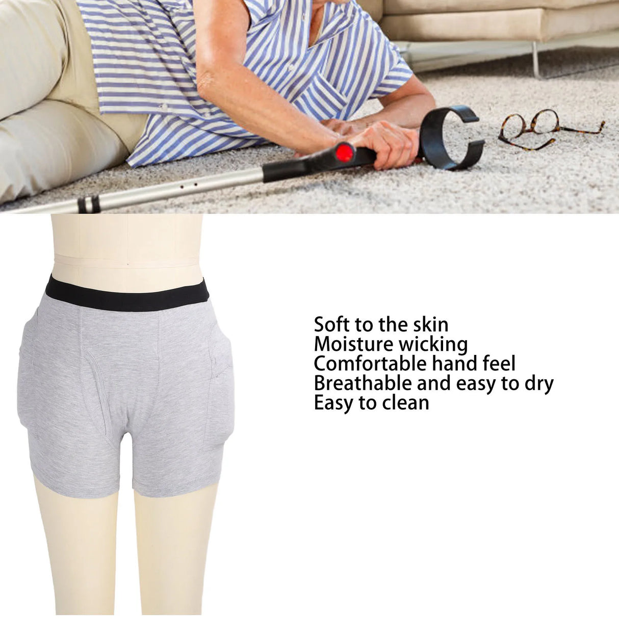 Man Briefs Old Man Shorts Prevents Collision Hip Protection Man Safety Briefs for Old Man