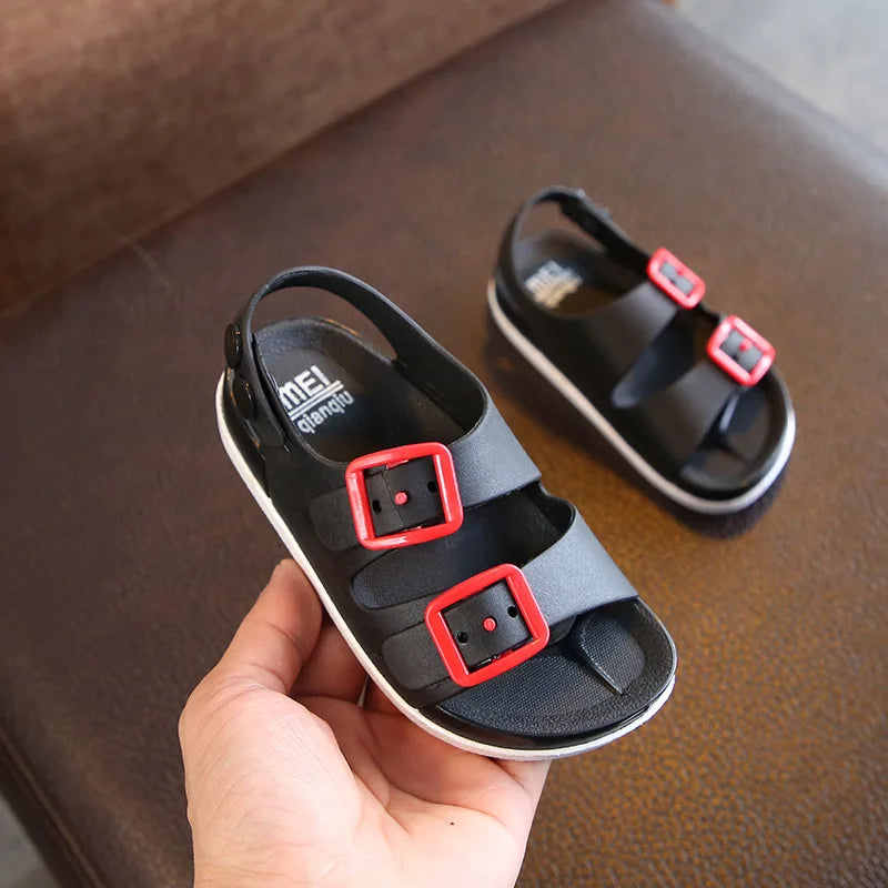 sandalias Antiskid Baby Girl Shoes British Non-slip Beach Sandals Kids Shoe Children Sandals Summer Boys PVC Buckle Kid Slippers