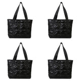 Fashion Tote Handbags for Women Black Large Capacity Soft Rhombus Bags Vinatge Quilted Shoulder Bag Purse for Travel Shopping